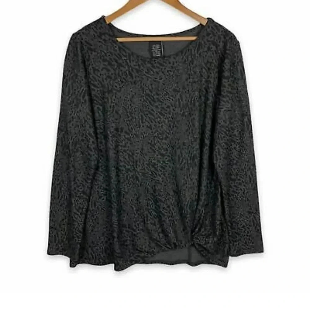 Max & Mia Ladies' Long Sleeve Side Twist Top